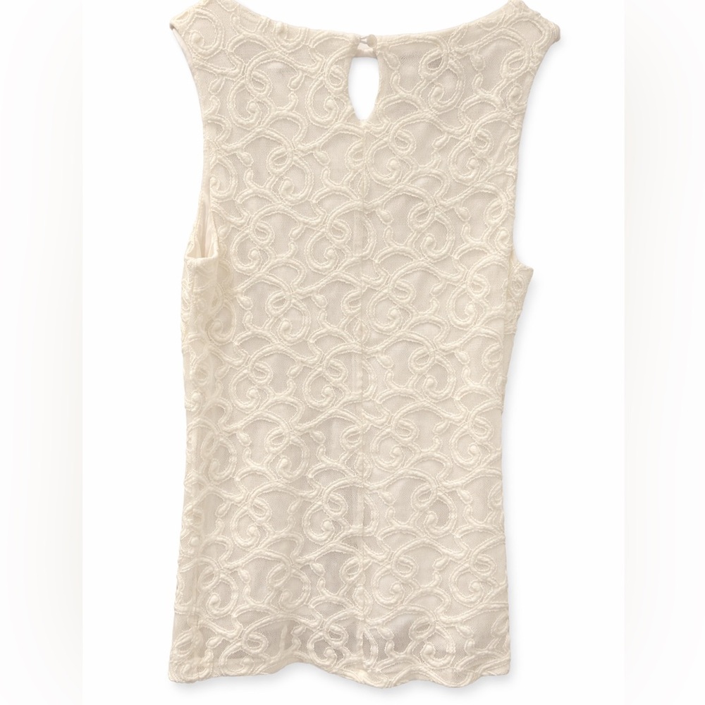 Banana Republic Women’s Small Ivory Lace Sleeveless blouse‎ Elegant - Picture 2 of 4